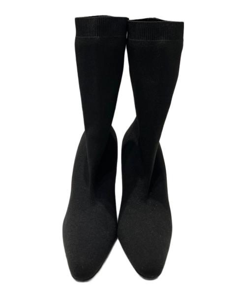 BALENCIAGA（バレンシアガ）BALENCIAGA (バレンシアガ) Knit Round Toe Knife Booties ブラック サイズ:36の古着・服飾アイテム