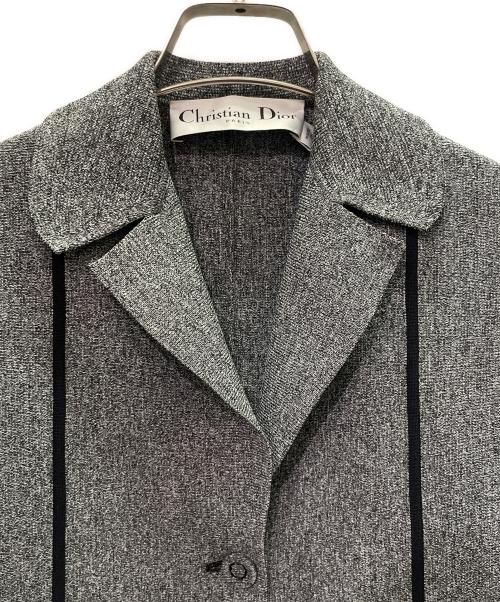 Christian Dior（クリスチャン ディオール）Christian Dior (クリスチャン ディオール) パイピング デザインジャケット グレー サイズ:38の古着・服飾アイテム