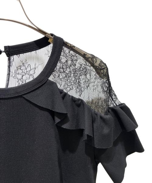 RED VALENTINO（レッドヴァレンティノ）RED VALENTINO (レッドヴァレンティノ) 袖レース切替ワンピース ブラック サイズ:Mの古着・服飾アイテム