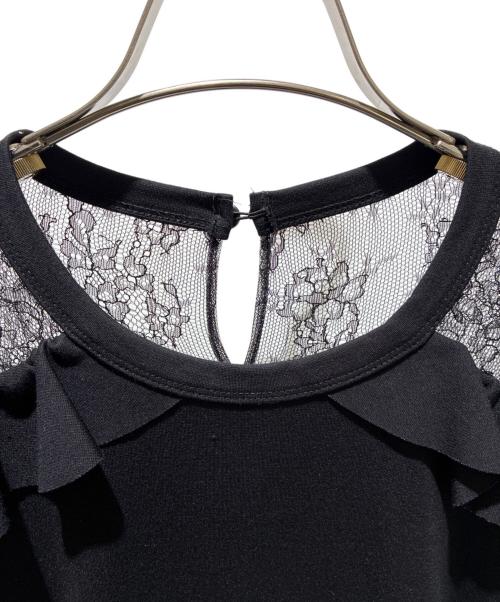 RED VALENTINO（レッドヴァレンティノ）RED VALENTINO (レッドヴァレンティノ) 袖レース切替ワンピース ブラック サイズ:Mの古着・服飾アイテム