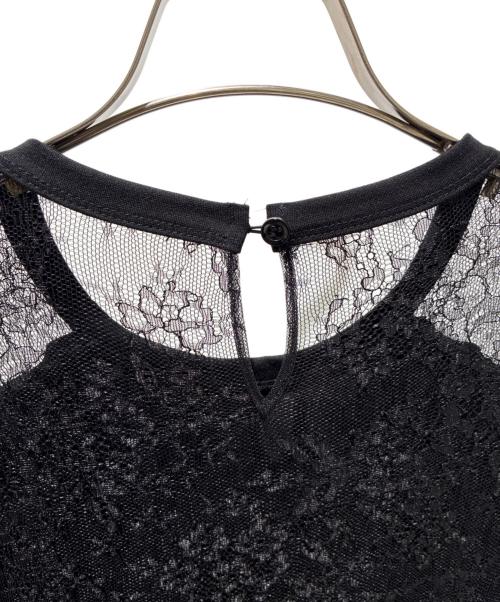 RED VALENTINO（レッドヴァレンティノ）RED VALENTINO (レッドヴァレンティノ) 袖レース切替ワンピース ブラック サイズ:Mの古着・服飾アイテム