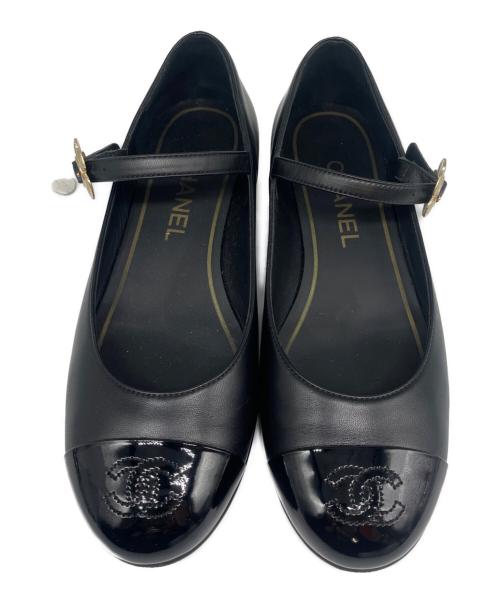 CHANEL（シャネル）CHANEL (シャネル) メリージェーン パンプス ブラック サイズ:36 1/2の古着・服飾アイテム