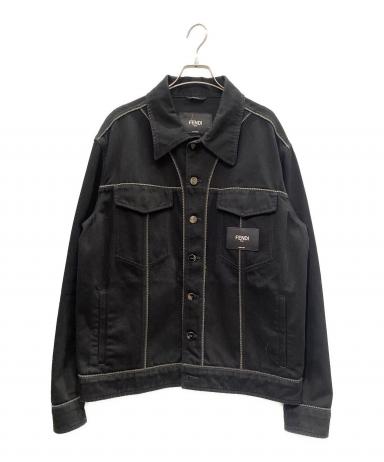 Fendi 黒ジャケット Fendiロゴ裏地 中古・古着通販】FENDI (フェンディ) ロゴレザーパッチ デニム