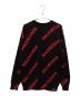 BALENCIAGA (バレンシアガ) FW20 オールオーバーロゴクルーネックニット ブラック×レッド サイズ:S：50000円