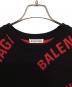 中古・古着 BALENCIAGA (バレンシアガ) FW20 オールオーバーロゴクルーネックニット ブラック×レッド サイズ:S：50000円