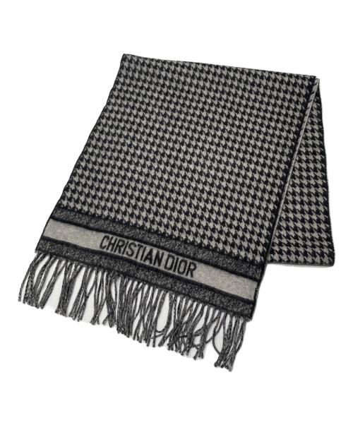Christian Dior（クリスチャン ディオール）Christian Dior (クリスチャン ディオール) 30モンテーニュ マフラー/Dior 30 Montaigne Scarf/35MON201I001 ブラック×グレーの古着・服飾アイテム