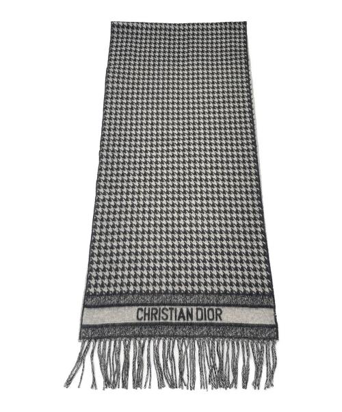 Christian Dior（クリスチャン ディオール）Christian Dior (クリスチャン ディオール) 30モンテーニュ マフラー/Dior 30 Montaigne Scarf/35MON201I001 ブラック×グレーの古着・服飾アイテム