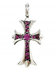 CHROME HEARTS（クロムハーツ）の古着「TNY CRSF P SAP タイニークロスファット PAVEピンクサファイア」｜シルバー