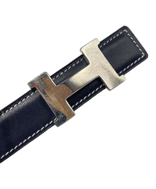 HERMES（エルメス）HERMES (エルメス) Constance Belt コンスタンスベルト □C刻印:1999年製 ホワイト×ネイビー サイズ:68.0cmの古着・服飾アイテム