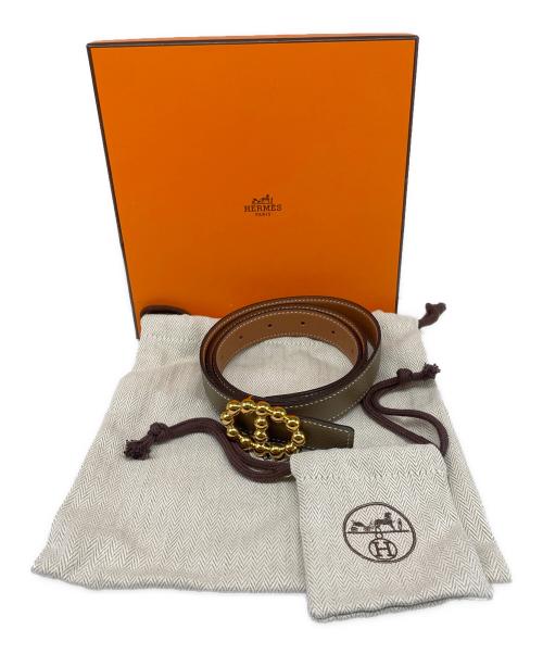 HERMES（エルメス）HERMES (エルメス) マイヨンバブルリバーシブルベルト エトゥープの古着・服飾アイテム