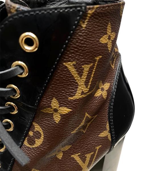 LOUIS VUITTON（ルイ ヴィトン）LOUIS VUITTON (ルイ ヴィトン) スタートレイルアンクルブーツ ブラウン×ブラック サイズ:39の古着・服飾アイテム