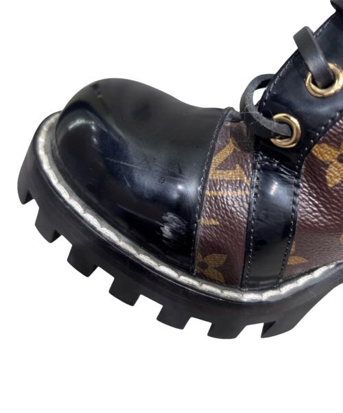 LOUIS VUITTON（ルイ ヴィトン）LOUIS VUITTON (ルイ ヴィトン) スタートレイルアンクルブーツ ブラウン×ブラック サイズ:39の古着・服飾アイテム