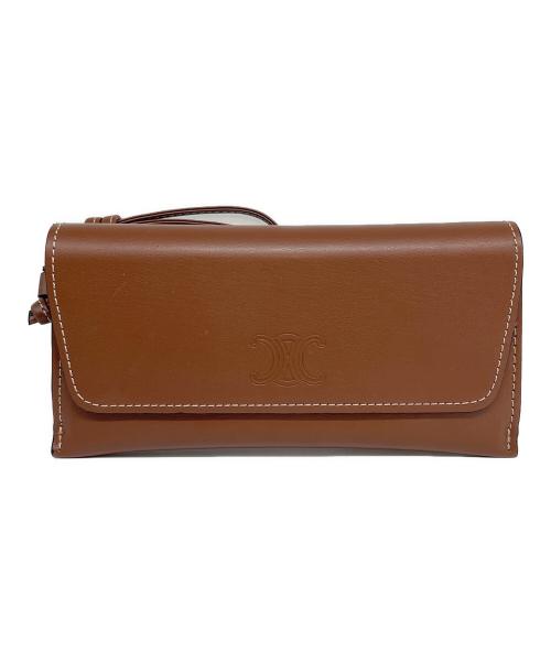 CELINE（セリーヌ）CELINE (セリーヌ)  スクエア型 トリオンフ セルフレーム メタルロゴ アイウェア ブラウンの古着・服飾アイテム
