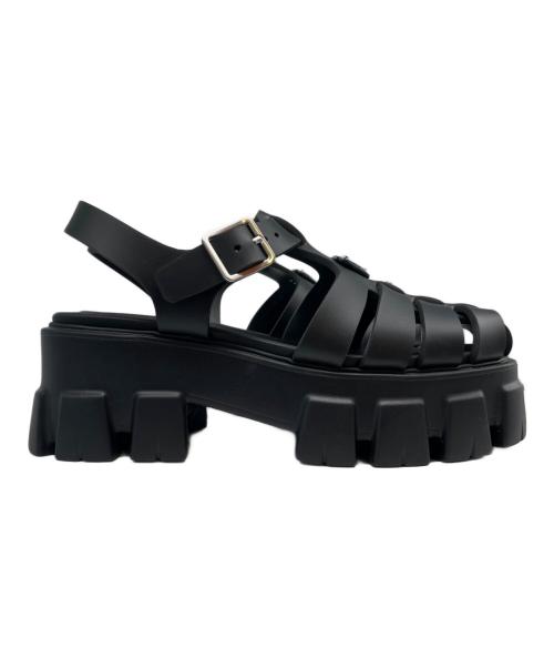 PRADA（プラダ）PRADA (プラダ) モノリス ラバーサンダル ブラック サイズ:37の古着・服飾アイテム
