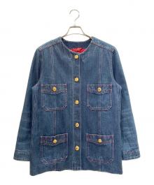 GUCCI（グッチ）の古着「Oversized Collarless Denim Jacket オーバーサイズ ノーカラーデニムジャケット/561892-XDAJV」｜インディゴ