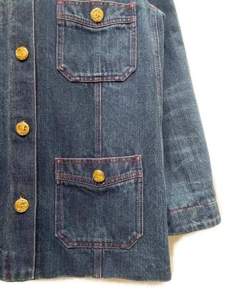 GUCCI（グッチ）GUCCI (グッチ) Oversized Collarless Denim Jacket オーバーサイズ ノーカラーデニムジャケット/561892-XDAJV インディゴ サイズ:44の古着・服飾アイテム