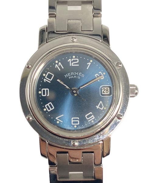 HERMES（エルメス）HERMES (エルメス) Clipper クリッパー Ref:CL4.210 ブルー文字盤 サイズ:14㎝/24mmの古着・服飾アイテム