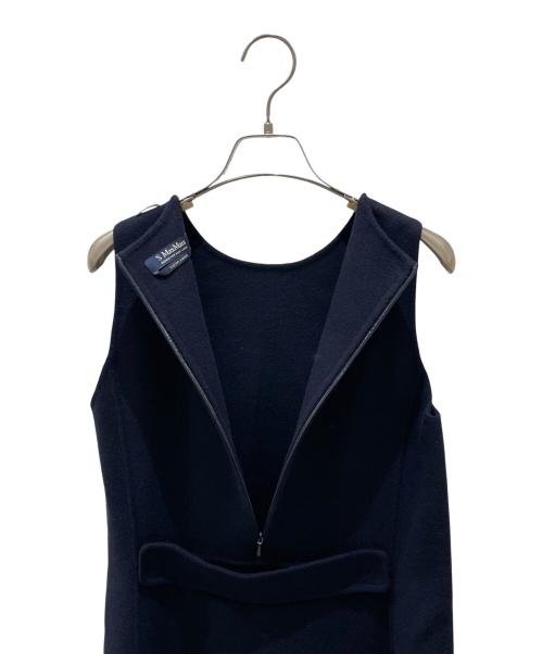 'S Max Mara（エスマックスマーラ）'S Max Mara (エスマックスマーラ) ウールノースリーブワンピース ネイビー サイズ:36の古着・服飾アイテム