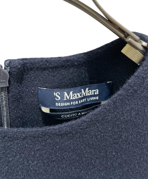 'S Max Mara（エスマックスマーラ）'S Max Mara (エスマックスマーラ) ウールノースリーブワンピース ネイビー サイズ:36の古着・服飾アイテム