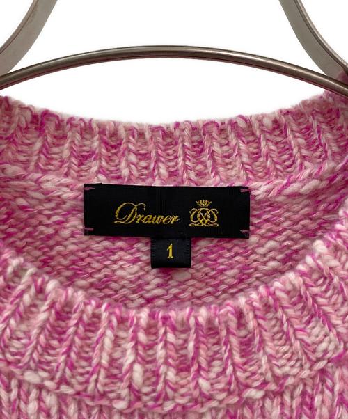 DRAWER（ドゥロワー）DRAWER (ドゥロワー) 5Gウールカシミヤ天竺編みニット ピンク サイズ:1の古着・服飾アイテム