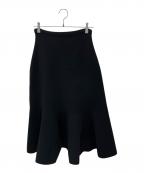 DRAWERドゥロワー）の古着「ウールカシミヤ混スカート」｜ブラック