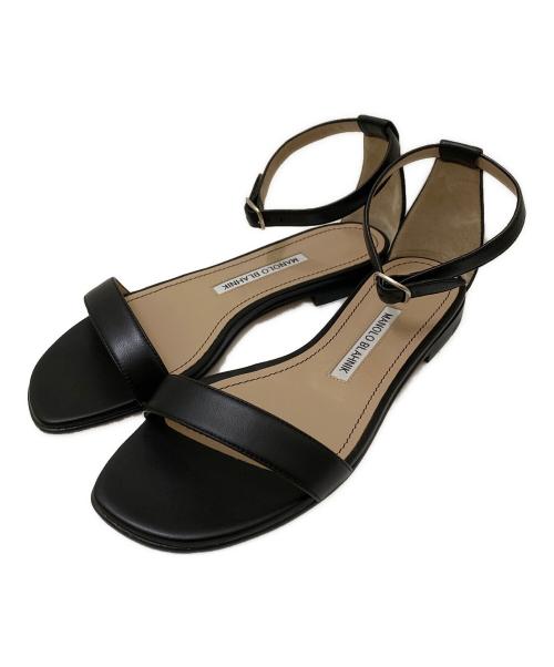 Manolo Blahnik（マノロ ブラニク）Manolo Blahnik (マノロブラニク) アンクルストラップサンダル ブラック サイズ:36 1/2の古着・服飾アイテム