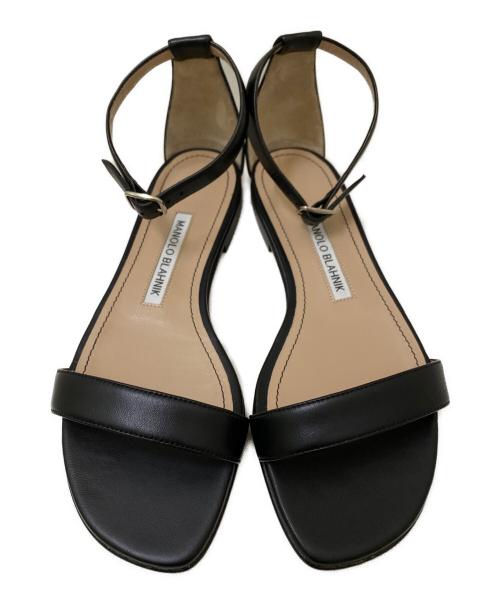 Manolo Blahnik（マノロ ブラニク）Manolo Blahnik (マノロブラニク) アンクルストラップサンダル ブラック サイズ:36 1/2の古着・服飾アイテム