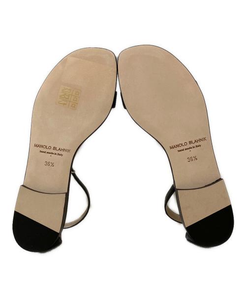 Manolo Blahnik（マノロ ブラニク）Manolo Blahnik (マノロブラニク) アンクルストラップサンダル ブラック サイズ:36 1/2の古着・服飾アイテム