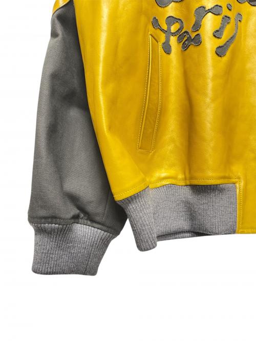 LOUIS VUITTON（ルイ ヴィトン）LOUIS VUITTON (ルイ ヴィトン) ミックスキャンバスレザーボンバー イエロー×グレー サイズ:58の古着・服飾アイテム