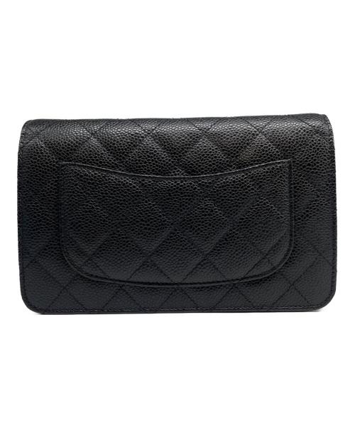 CHANEL（シャネル）CHANEL (シャネル) キャビアスキン チェーンウォレット ブラック サイズ:-の古着・服飾アイテム