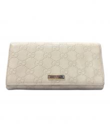 GUCCI（グッチ）の古着「グッチシマコンチネンタルウォレット」｜ベージュ