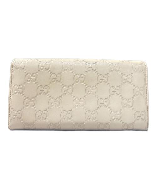 GUCCI（グッチ）GUCCI (グッチ) グッチシマコンチネンタルウォレット ベージュの古着・服飾アイテム