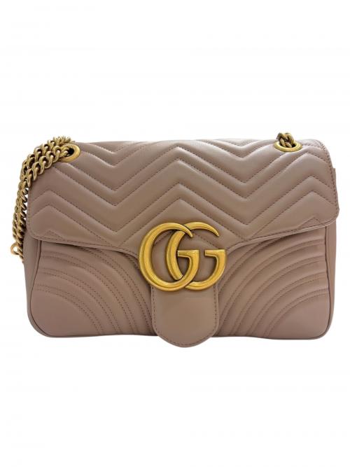 GUCCI（グッチ）GUCCI (グッチ) チェーンショルダーバッグ ピンクベージュ サイズ:-の古着・服飾アイテム