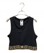 VERSACEヴェルサーチ）の古着「Greca Border cropped tank top」｜ブラック