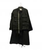 sacai×WTAPSサカイ×ダブルタップス）の古着「Cotton Back Satin COAT」｜ブラック