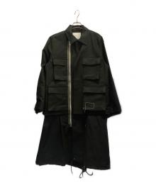 sacai×WTAPS（サカイ×ダブルタップス）の古着「Cotton Back Satin COAT」｜ブラック