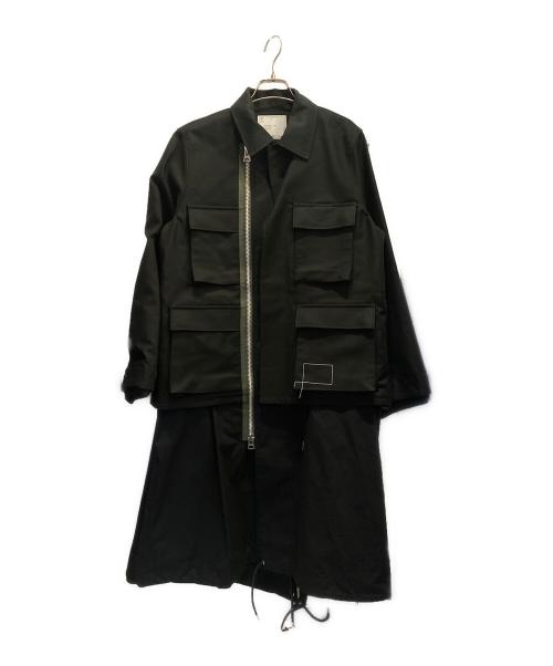 sacai（サカイ）sacai (サカイ) WTAPS (ダブルタップス) Cotton Back Satin COAT ブラック サイズ:1の古着・服飾アイテム