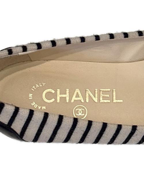 CHANEL（シャネル）CHANEL (シャネル) フラットパンプス アイボリー×ネイビー サイズ:35 1/2の古着・服飾アイテム