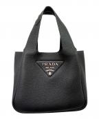 PRADAプラダ）の古着「Vitello Daino Leather Handbag ヴィッテロダイノ ハンドバッグ/1BA349」｜ブラック