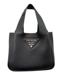 PRADA（プラダ）の古着「Vitello Daino Leather Handbag ヴィッテロダイノ ハンドバッグ/1BA349」｜ブラック