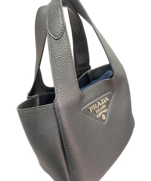 PRADA（プラダ）PRADA (プラダ) Vitello Daino Leather Handbag ヴィッテロダイノ ハンドバッグ/1BA349 ブラック サイズ:-の古着・服飾アイテム