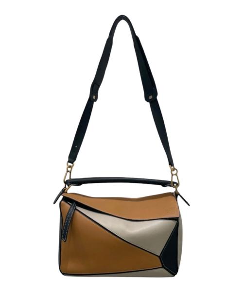 LOEWE（ロエベ）LOEWE (ロエベ) Puzzle パズルバッグ ミディアム ブラック×ブラウン×ベージュ サイズ:ミディアムの古着・服飾アイテム