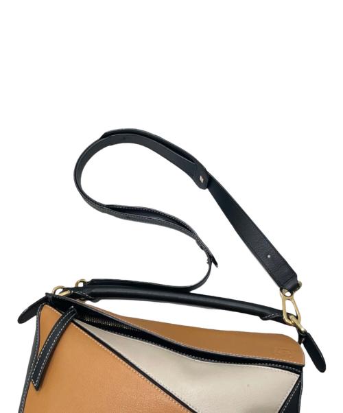 LOEWE（ロエベ）LOEWE (ロエベ) Puzzle パズルバッグ ミディアム ブラック×ブラウン×ベージュ サイズ:ミディアムの古着・服飾アイテム