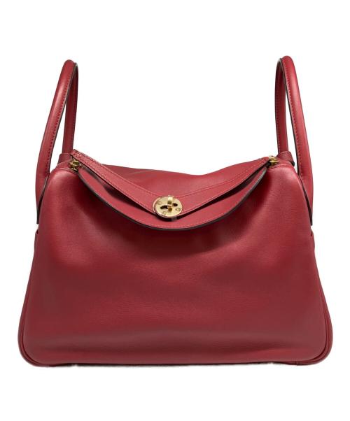 HERMES（エルメス）HERMES (エルメス) Lindy 30 リンディ 30/ゴールド金具/カーフ/X刻印:2016年製 レッド×オレンジ サイズ:30の古着・服飾アイテム