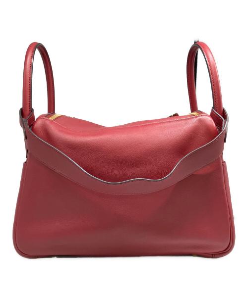 HERMES（エルメス）HERMES (エルメス) Lindy 30 リンディ 30/ゴールド金具/カーフ/X刻印:2016年製 レッド×オレンジ サイズ:30の古着・服飾アイテム