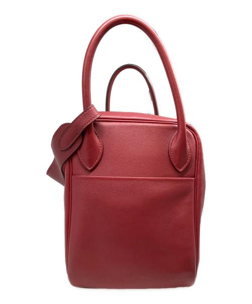 HERMES（エルメス）HERMES (エルメス) Lindy 30 リンディ 30/ゴールド金具/カーフ/X刻印:2016年製 レッド×オレンジ サイズ:30の古着・服飾アイテム