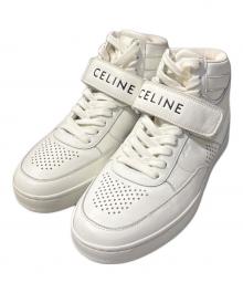CELINE（セリーヌ）の古着「ロゴハイカット ベルクロストラップスニーカー」｜ホワイト