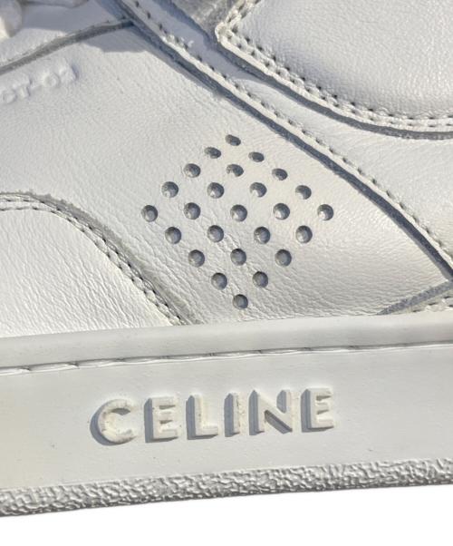 CELINE（セリーヌ）CELINE (セリーヌ) ロゴハイカット ベルクロストラップスニーカー ホワイト サイズ:37の古着・服飾アイテム