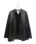 gabriela coll garments（ガブリエラコールガーメンツ）の古着「Collarless Lamb Leather Jacket ノーカラー ラムレザージャケット」｜ブラック
