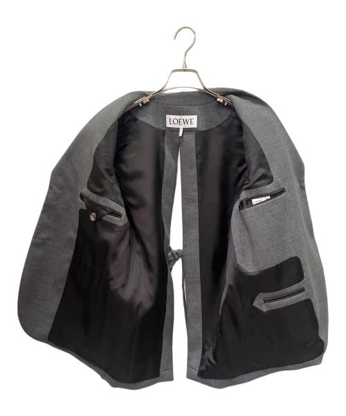LOEWE（ロエベ）LOEWE (ロエベ) タイバックテーラードジャケット グレー サイズ:36の古着・服飾アイテム
